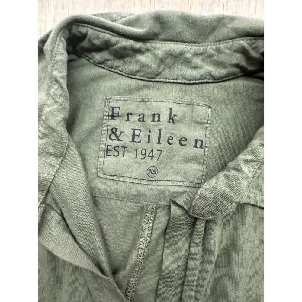 NEW Frank & Eileen Barry Relaxed button up Shirt in Army SZ XS Jersey Knit - Picture 2 of 4